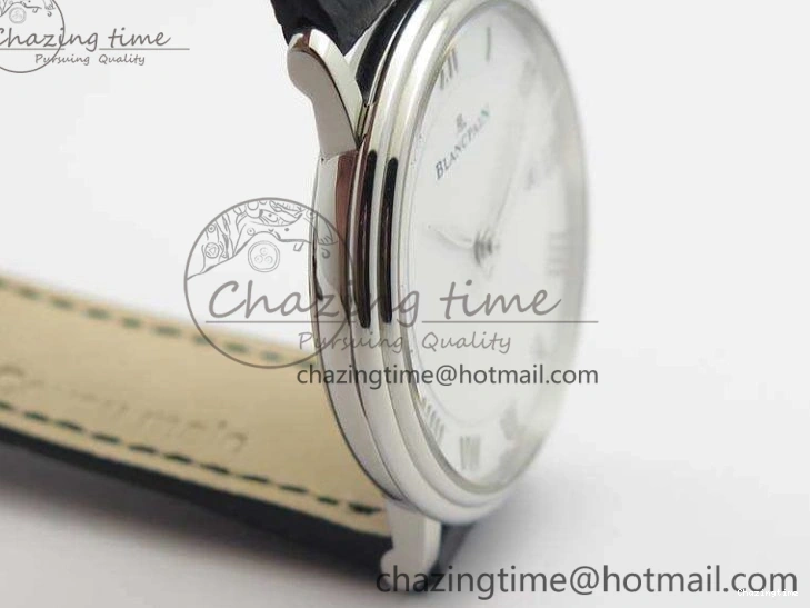 0326 Villeret 6651 SS ZF 1:1 Best Edition White Dial On Black Leather Strap A Practical 8098